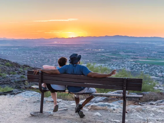 Couple watching sunset