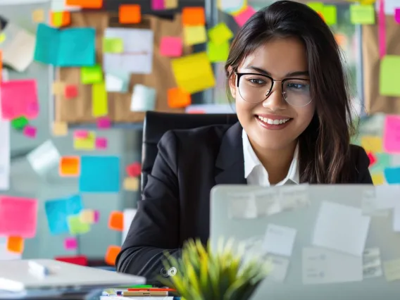 Woman working on computer