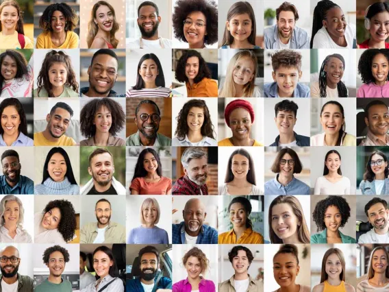 Diverse people faces