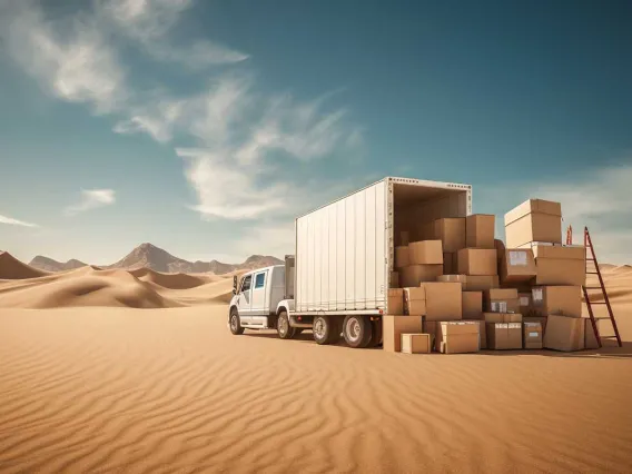 Moving boxes desert