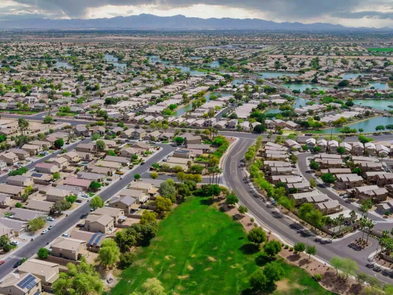 Suburbs aerial view