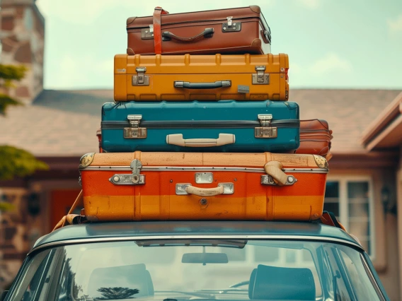 Car with luggage top