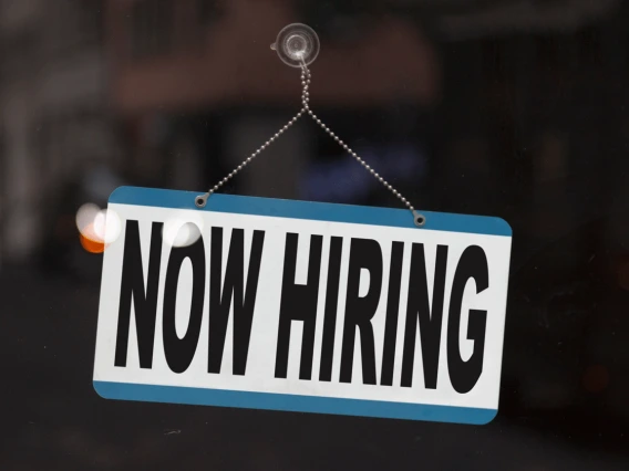 Now hiring sign