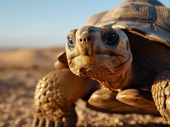 Tortoise in desert