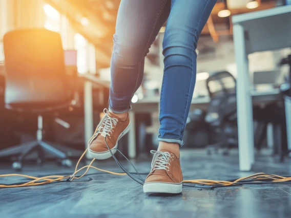 Tripping over cables office