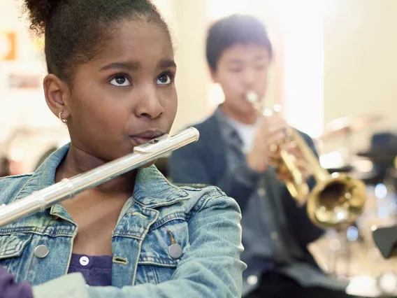 Girl playing flute